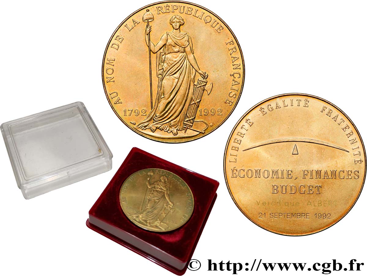 CINQUIÈME RÉPUBLIQUE Médaille, Économie, finance et budget, Au nom de la République Française TTB+