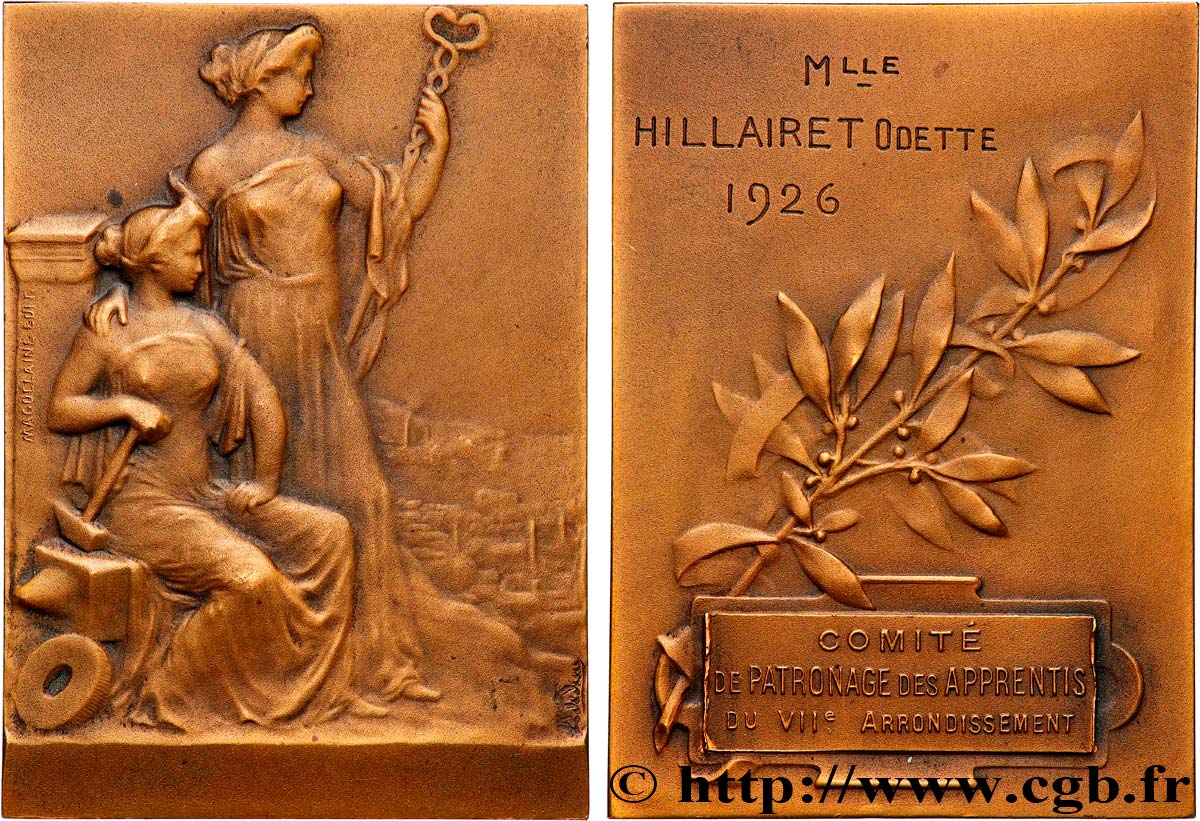 TERZA REPUBBLICA FRANCESE Plaquette, Comité de patronage des apprentis q.SPL