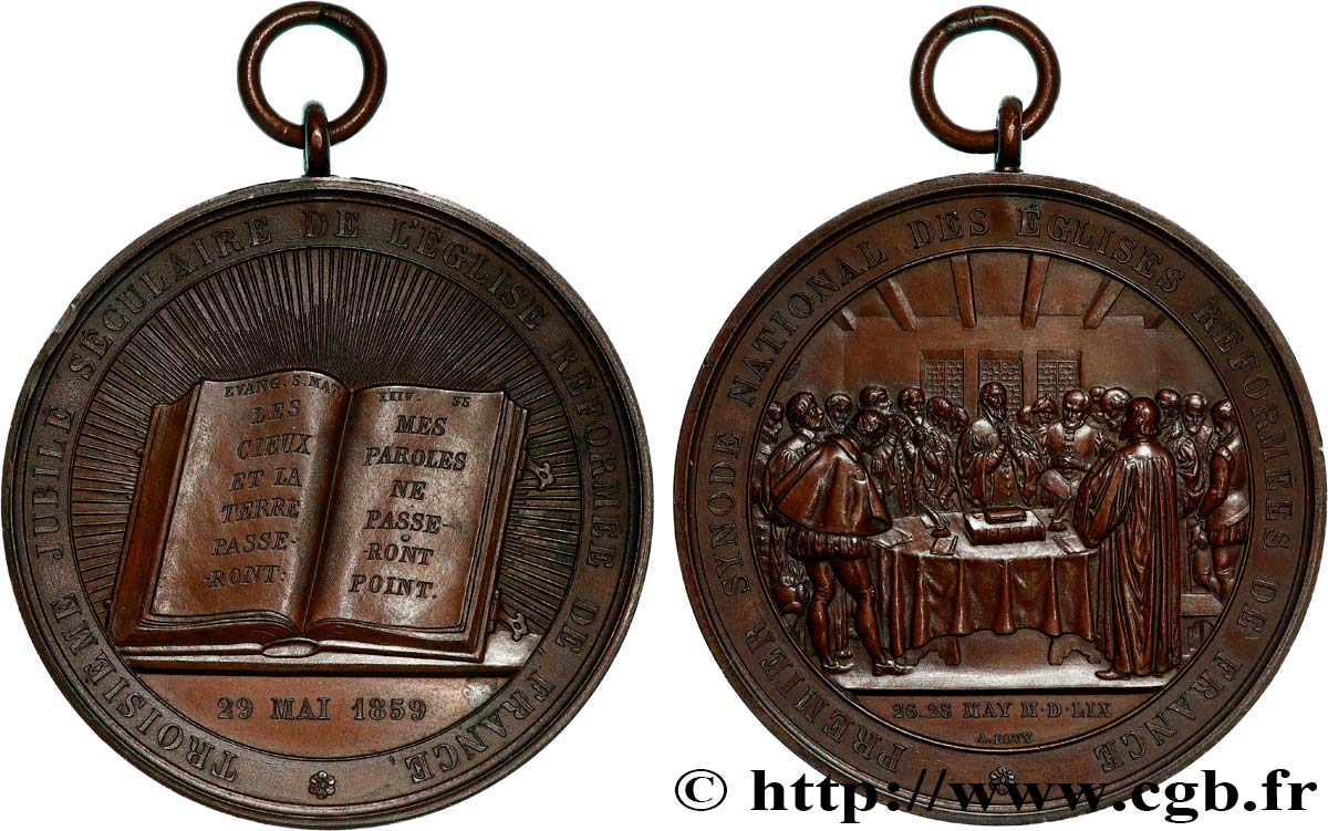 ZWEITES KAISERREICH Médaille, Troisième jubilé séculaire de l’église réformée de France VZ