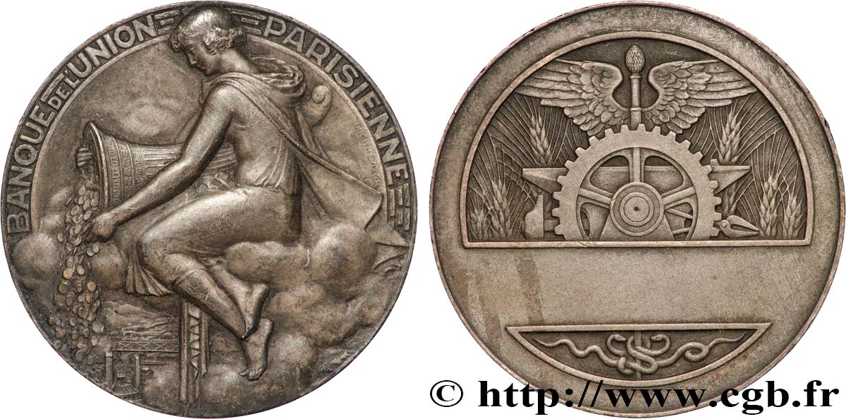 TROISIÈME RÉPUBLIQUE Médaille, Banque de l’Union parisienne TTB+