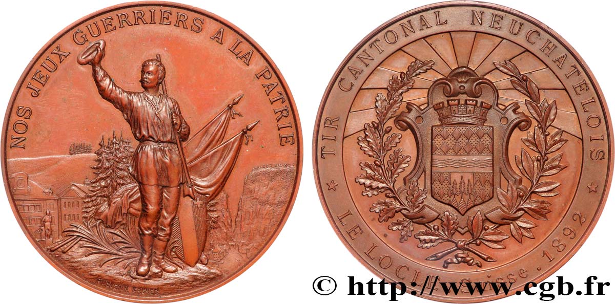 SVIZZERA  Médaille, Tir cantonal de Neuchatel SPL