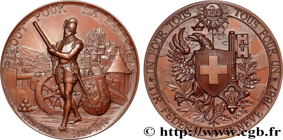 SUISSE Médaille, Tir Fédéral de Genève SUP