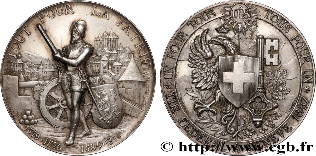 SWITZERLAND Médaille, Tir Fédéral de Genève AU