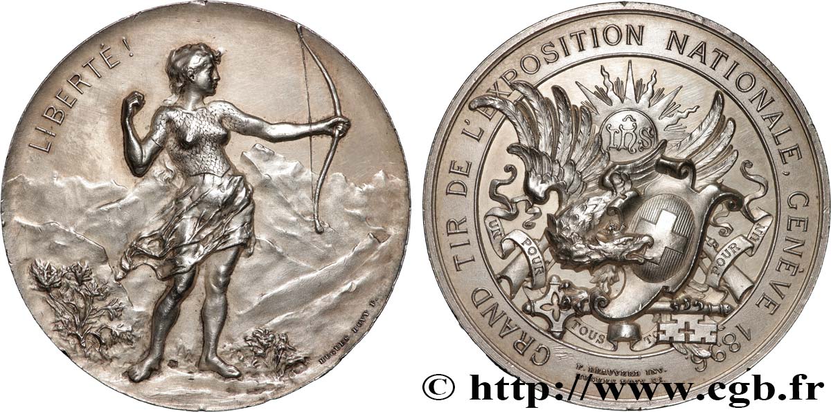 SWITZERLAND - HELVETIC CONFEDERATION Médaille, Grand tir de l’exposition nationale SS