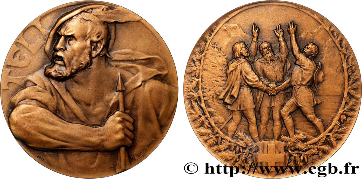 SWITZERLAND - HELVETIC CONFEDERATION Médaille, Guillaume Tell AU