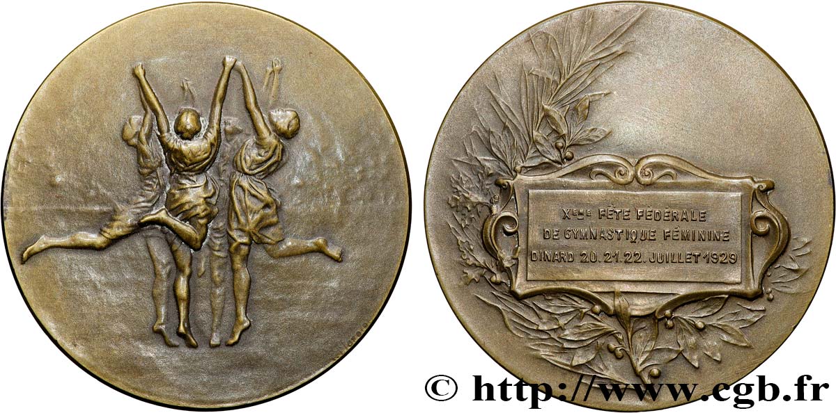 TROISIÈME RÉPUBLIQUE Médaille, Fête fédérale de gymnastique féminine TTB+