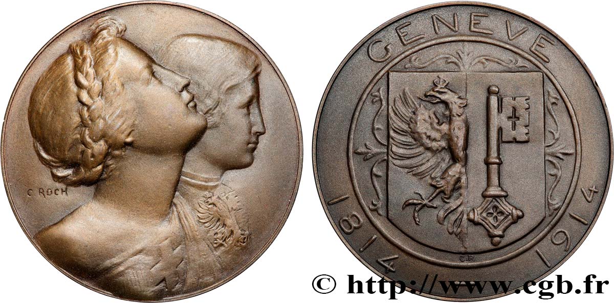 SUISSE - CONFÉDÉRATION HELVÉTIQUE Médaille, Centenaire de l entrée de Genève dans la Confédération suisse SUP