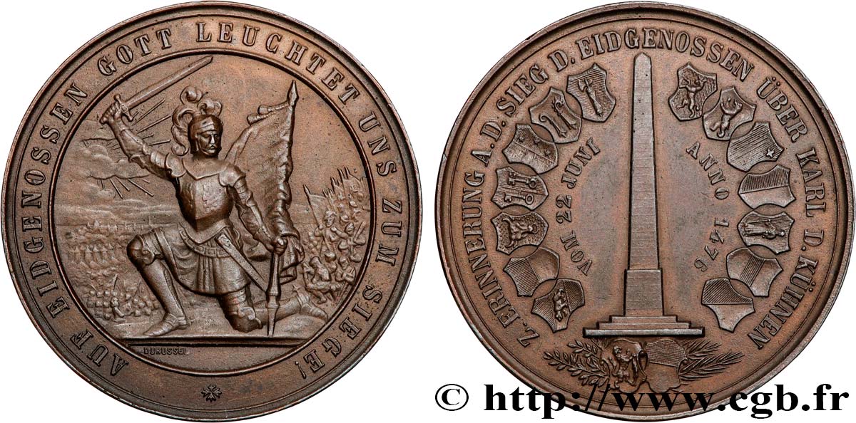 SWITZERLAND - HELVETIC CONFEDERATION Médaille, Bataille victorieuse des suisses à Morat fVZ/SS