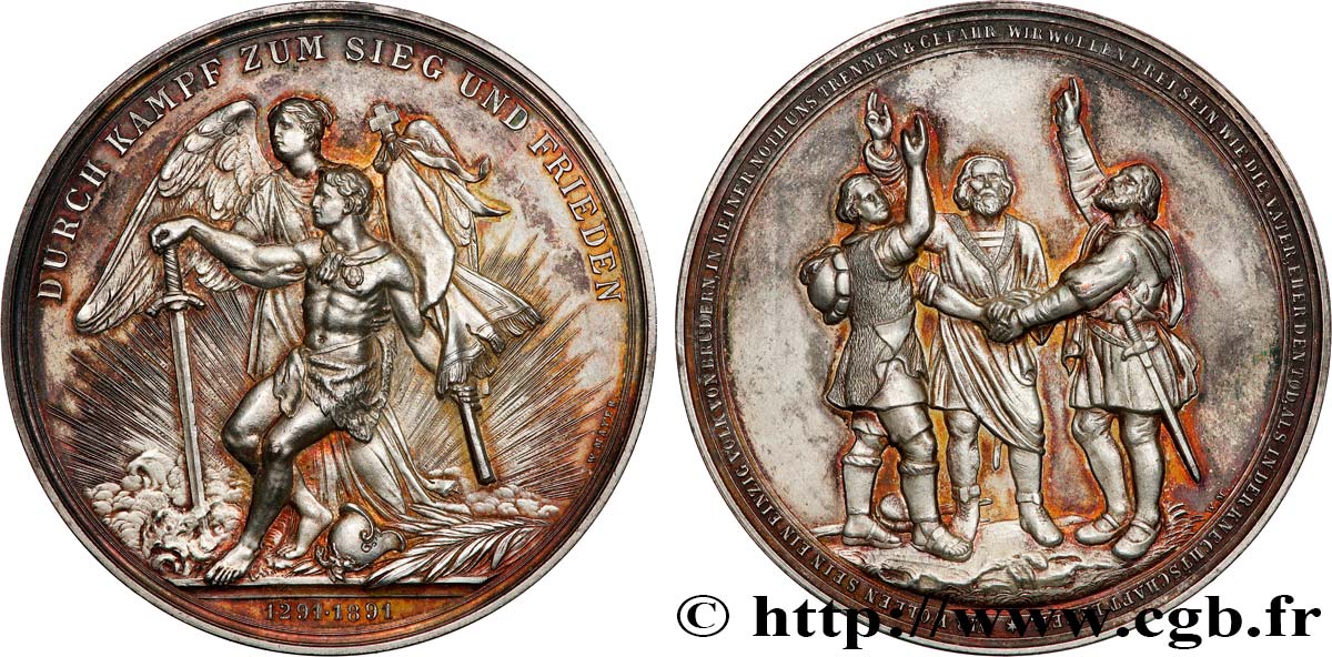 SWITZERLAND - CONFEDERATION OF HELVETIA Médaille, 6e centenaire de l’Alliance helvétique AU