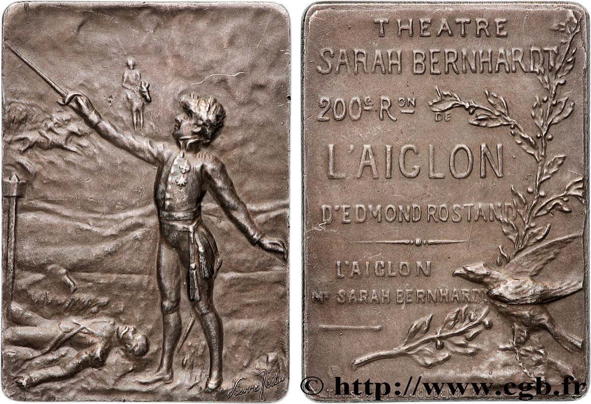 TROISIÈME RÉPUBLIQUE Plaquette, 200e représentation de L’aiglon, Théâtre Sarah Bernhardt TTB+