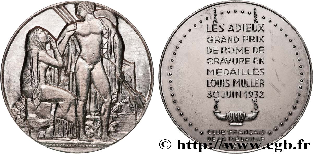 ARTISTES : MUSICIENS, PEINTRES, SCULPTEURS Médaille, Louis Muller, grand prix de Rome, n°8 VZ