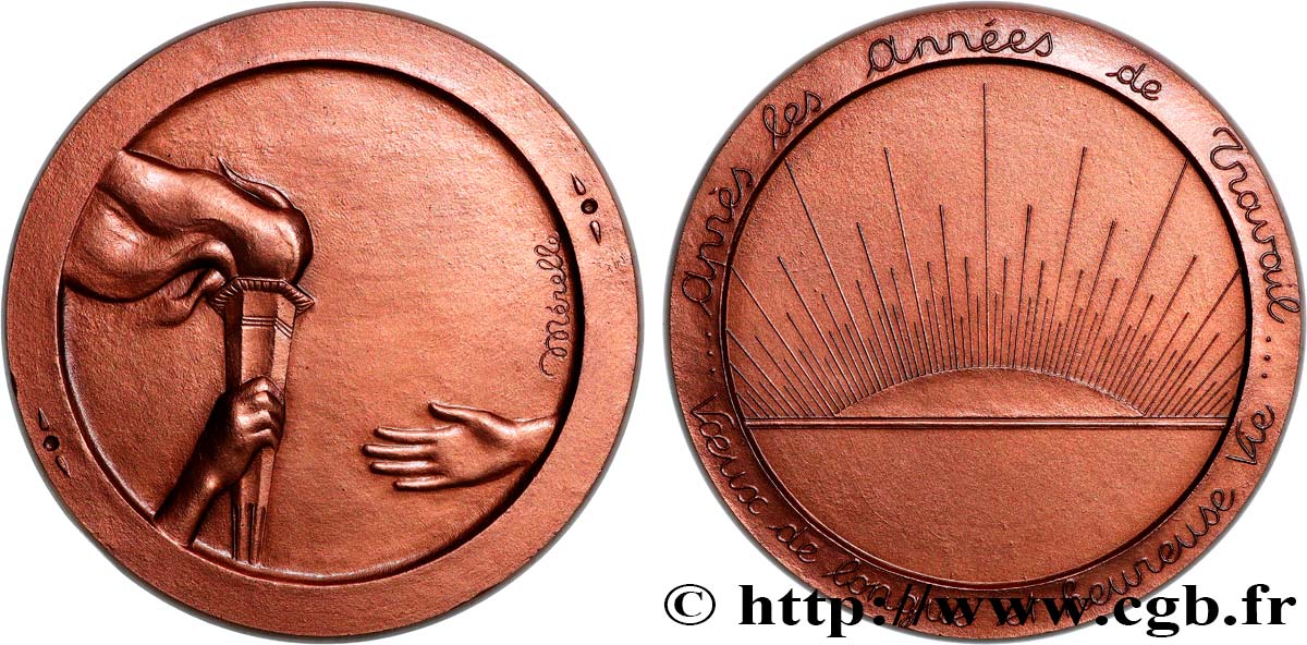 QUINTA REPUBLICA FRANCESA Médaille, Voeux de longue et heureuse vie EBC