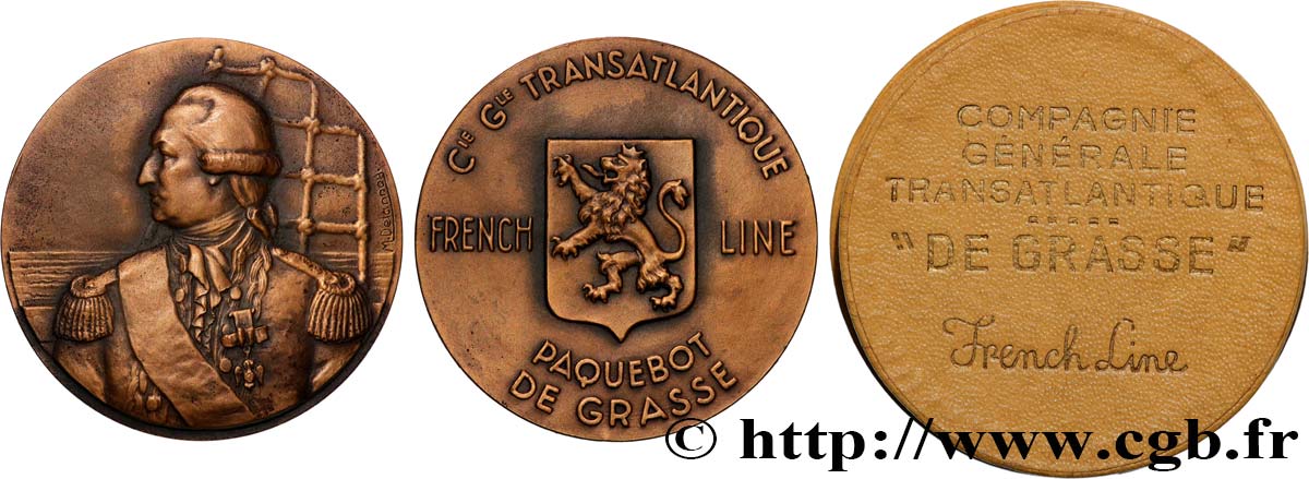 TERCERA REPUBLICA FRANCESA Médaille, Mise en service du paquebot de Grasse EBC