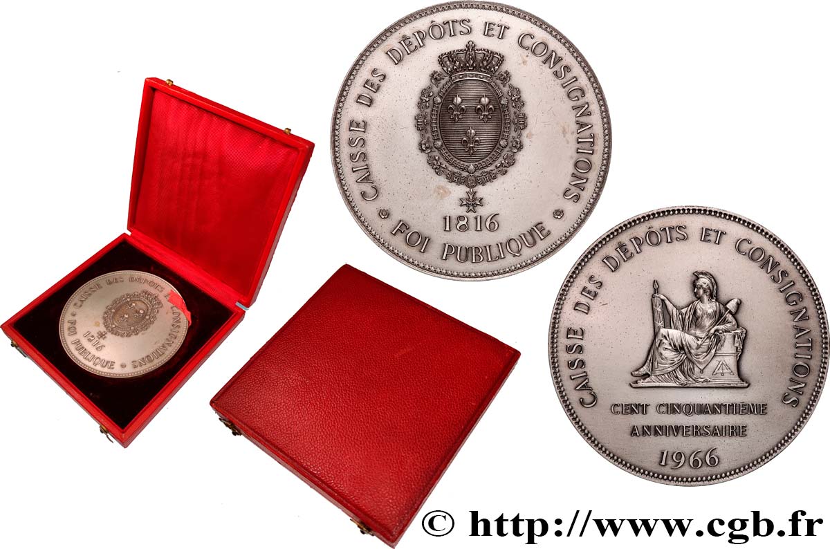 BANQUES - ÉTABLISSEMENTS DE CRÉDIT Médaille, 150e anniversaire de la Caisse des Dépôts et consignations SPL
