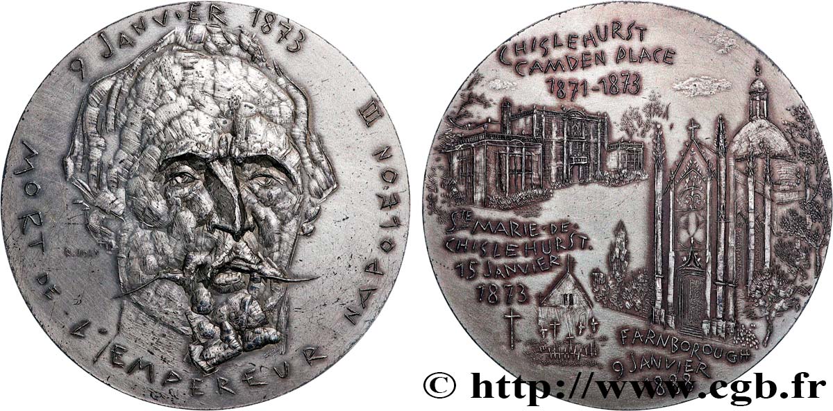 V REPUBLIC Médaille, Centenaire de la mort de l’empereur Napoléon III AU