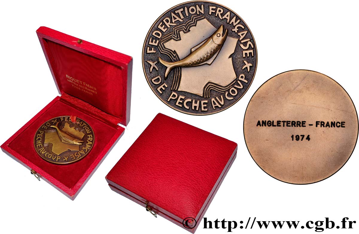 FUNFTE FRANZOSISCHE REPUBLIK Médaille, Fédération française de pêche SS