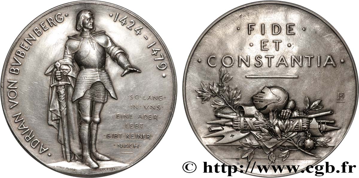 SUISSE - CONFÉDÉRATION HELVÉTIQUE Médaille, Adrian von Budenberg, Inauguration du monument TTB+