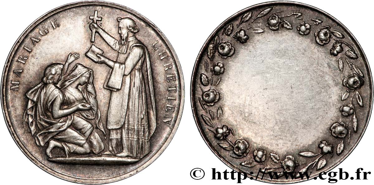 AMOUR ET MARIAGE Médaille, Mariage chrétien TTB