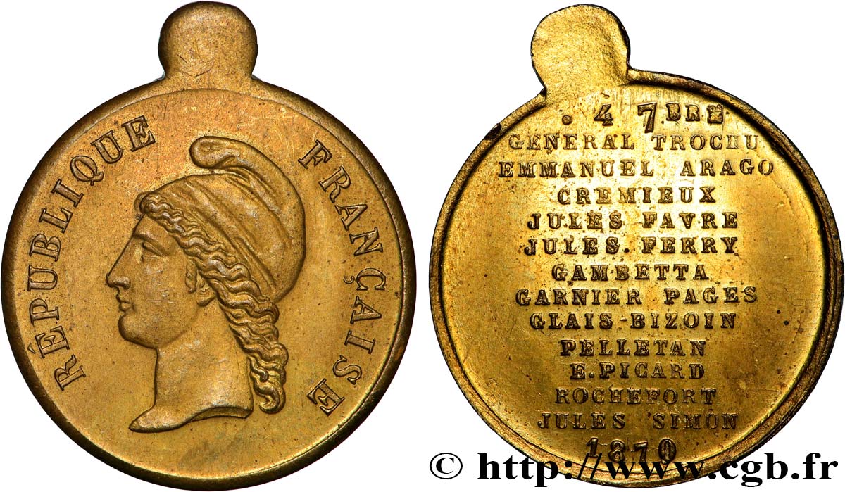 TERZA REPUBBLICA FRANCESE Médaille, Commune de Paris q.SPL