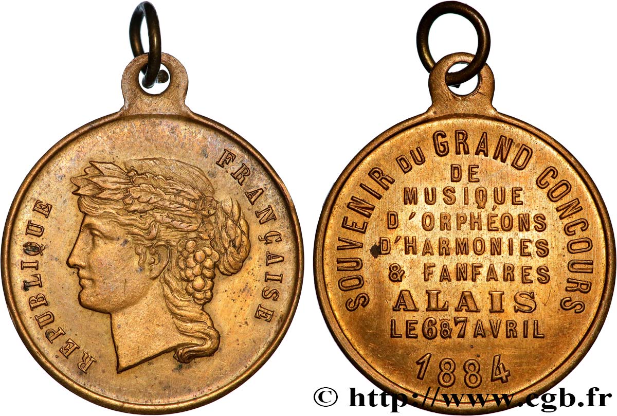 III REPUBLIC Médaille, grand concours de musique AU