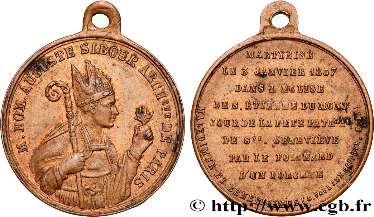 SECOND EMPIRE Médaille, L’archevêque Sibour XF