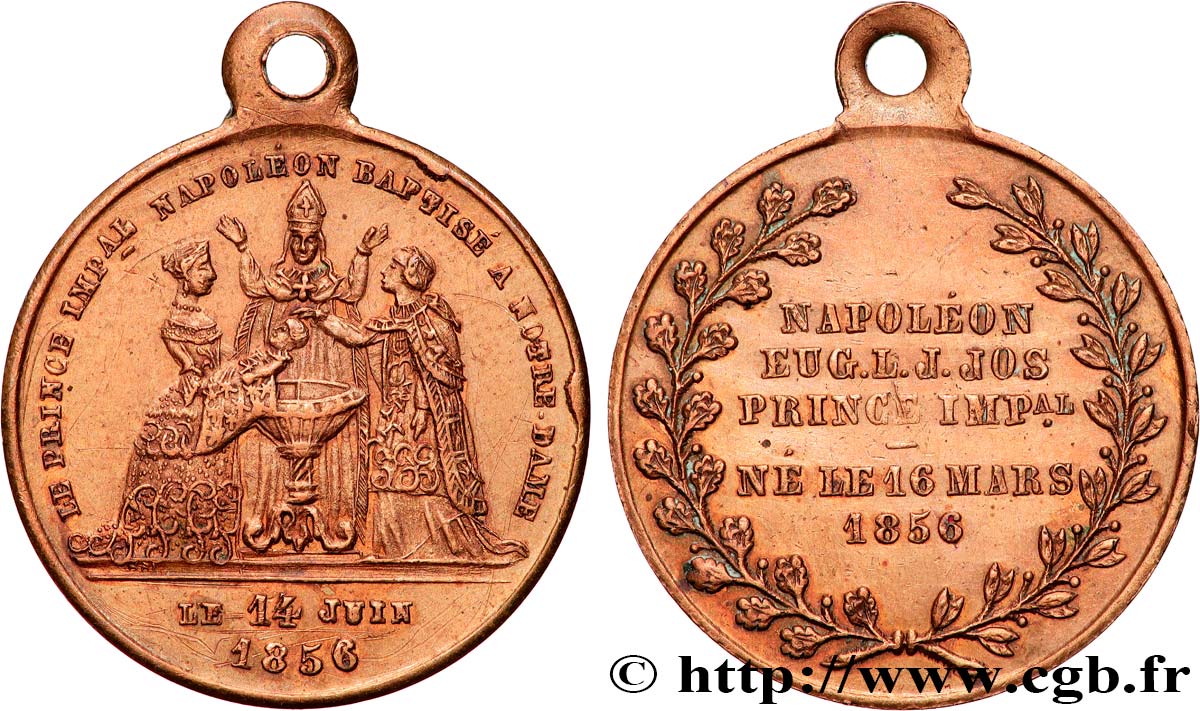 SECOND EMPIRE Médaille, Baptême du prince impérial XF/AU