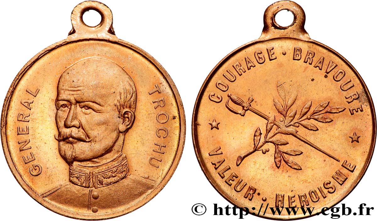 GUERRE DE 1870-1871 Médaille, Général Louis Jules Trochu MBC+/EBC