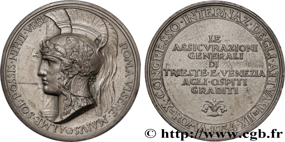 ITALIE - VICTOR EMMANUEL III Médaille, 10e Congrès d’assurances XF