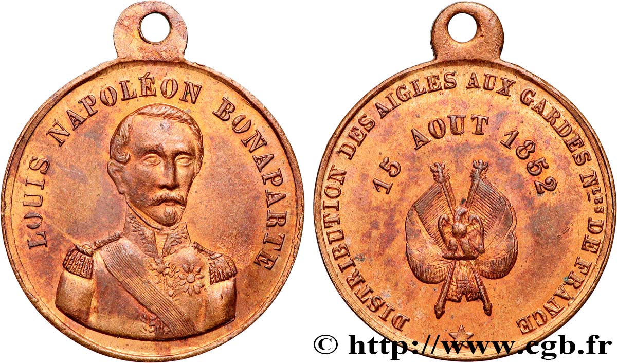 SECOND REPUBLIC Médaille, Louis Napoléon Bonaparte, distribution des aigles XF/AU