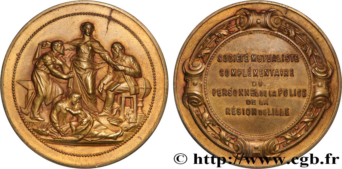ASSURANCES Médaille, Société mutualiste complémentaire du personnel de la police TTB+