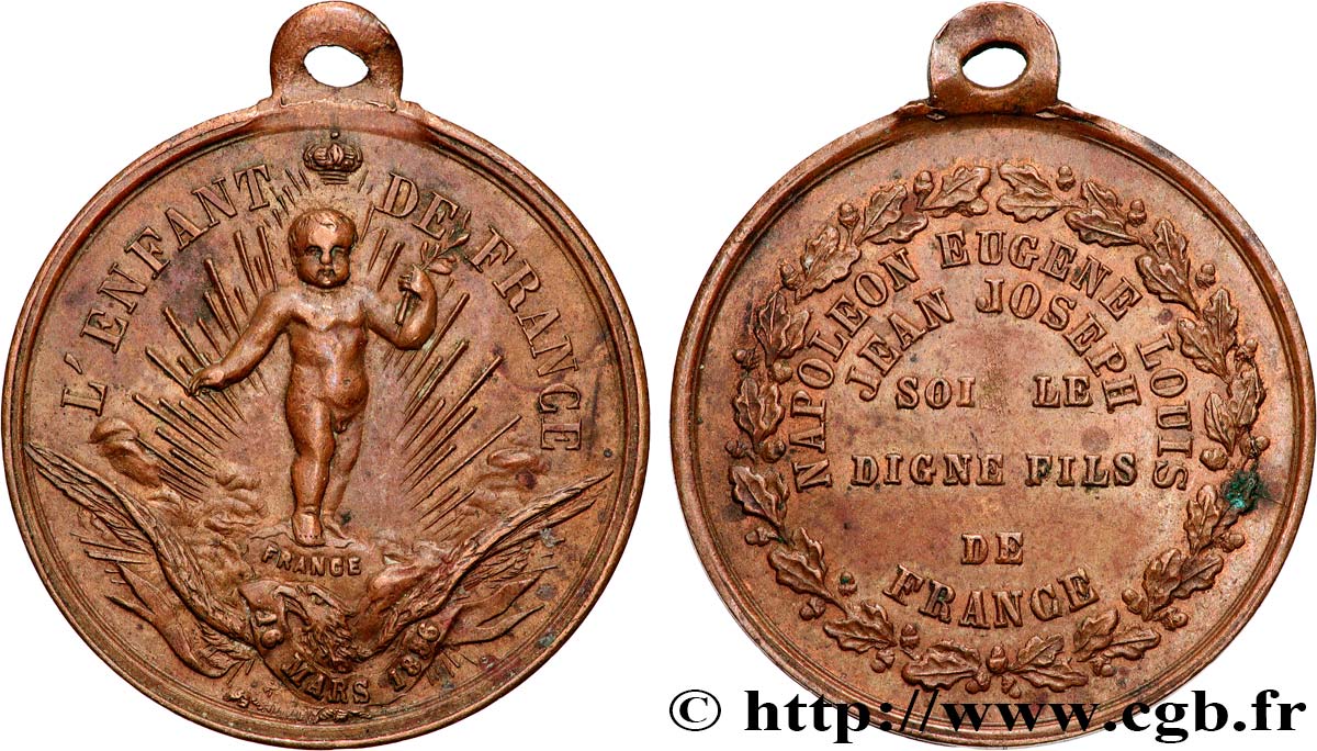 SECONDO IMPERO FRANCESE Médaille, Naissance du prince impérial BB