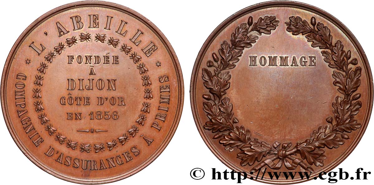 INSURANCES Médaille, L’Abeille, Hommage AU