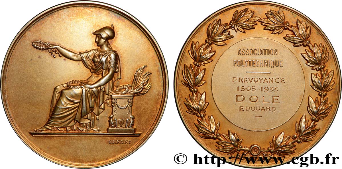 III REPUBLIC Médaille, Association Polytechnique, Prévoyance AU