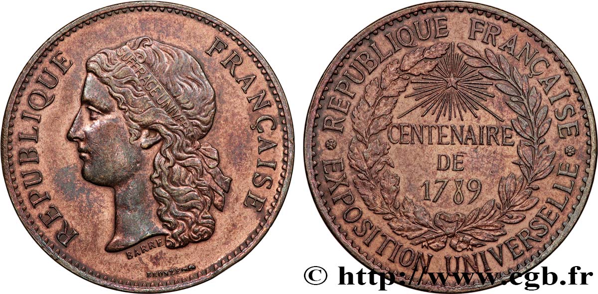 TROISIÈME RÉPUBLIQUE Médaille, Centenaire de 1789 TTB