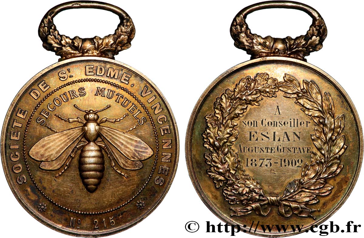 TERZA REPUBBLICA FRANCESE Médaille, Société de Saint Edme q.SPL