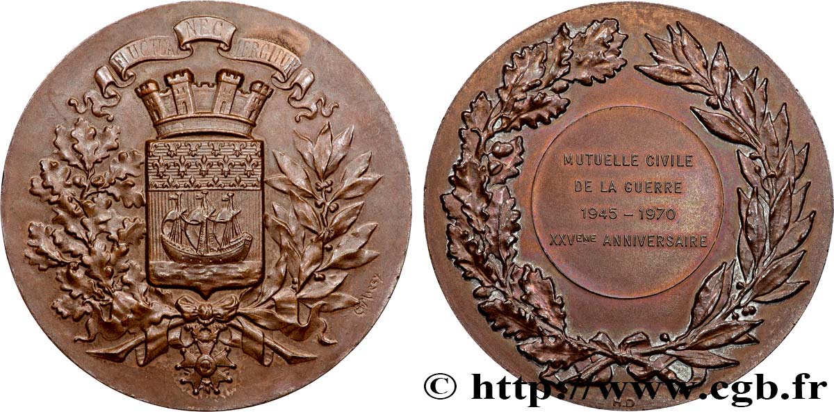 LES ASSURANCES Médaille, Mutuelle civile de la guerre 1945-1970 MBC