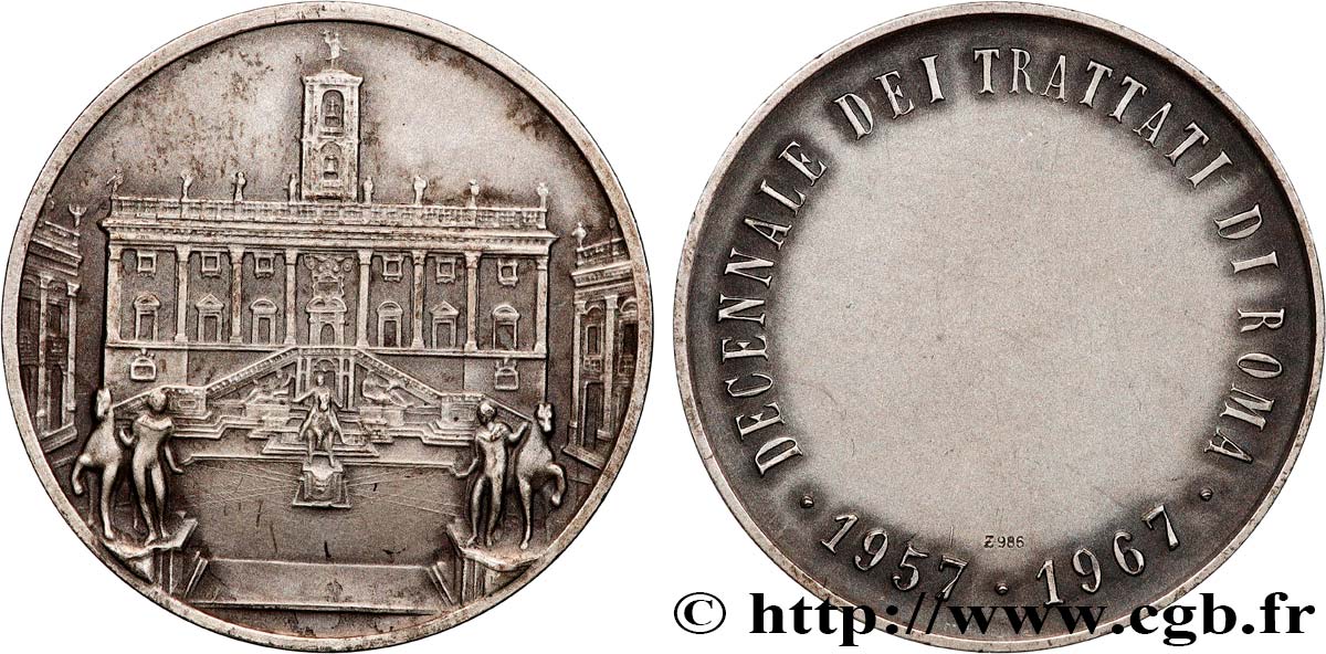 EUROPE Médaille, 10e anniversaire du traité de Rome TTB