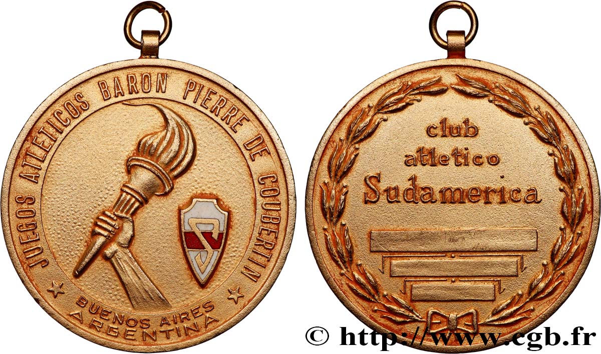 ARGENTINIEN Médaille, Jeux Athlétiques Baron Pierre de Coubertin VZ