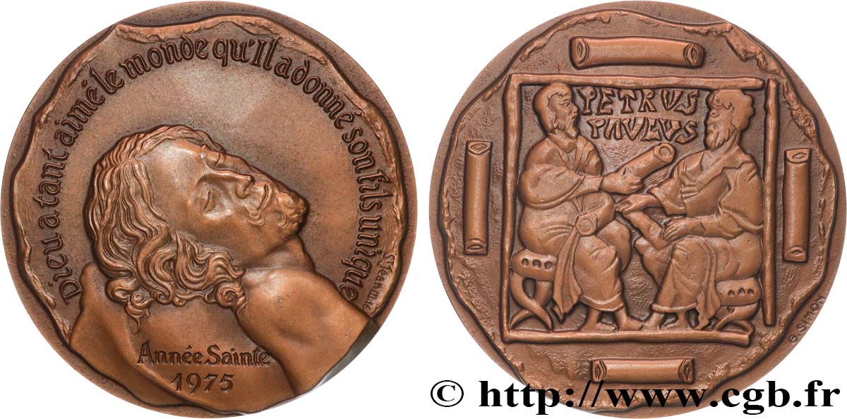 CINQUIÈME RÉPUBLIQUE Médaille, Année Sainte, Saint Pierre et Saint Paul SUP