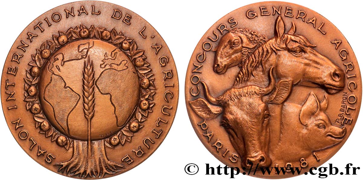 QUINTA REPUBLICA FRANCESA Médaille, Concours général agricole EBC