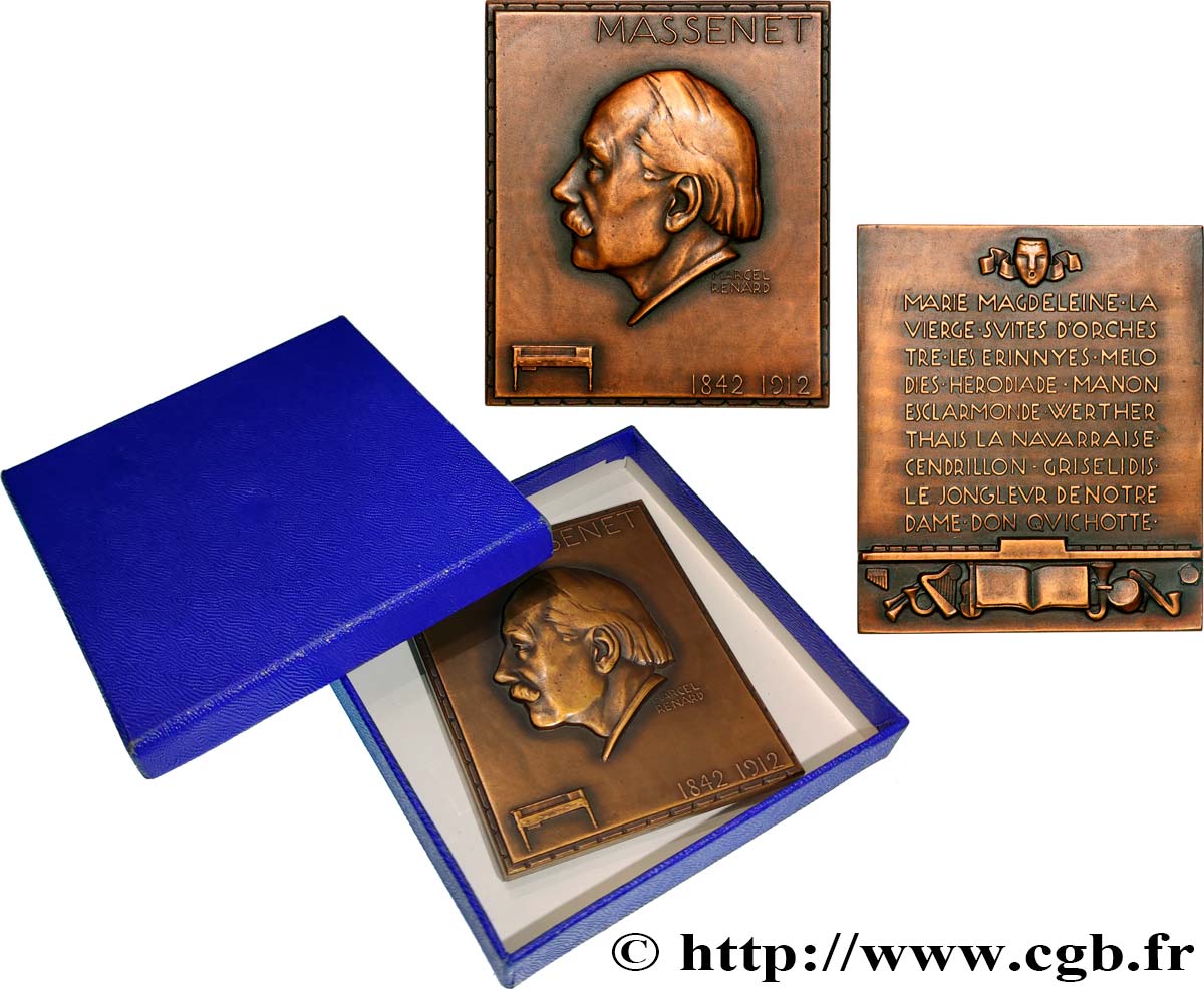 ARTISTES : MUSICIENS, PEINTRES, SCULPTEURS Plaquette, Jules Massenet AU