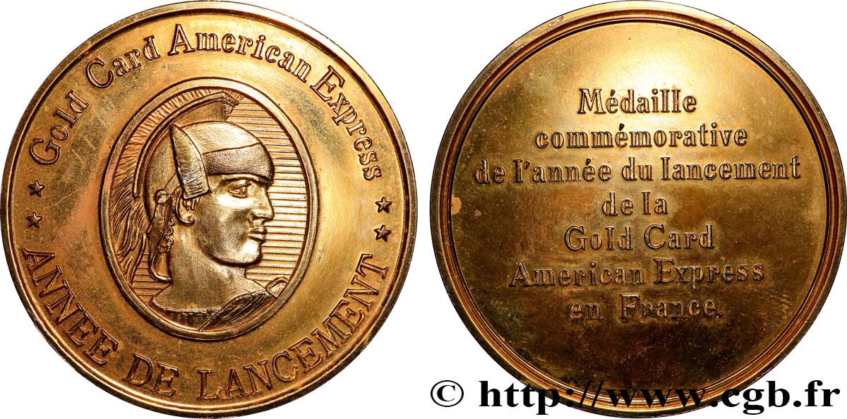 BANQUES - ÉTABLISSEMENTS DE CRÉDIT Médaille, Gold Card American Express, Année de lancement SS