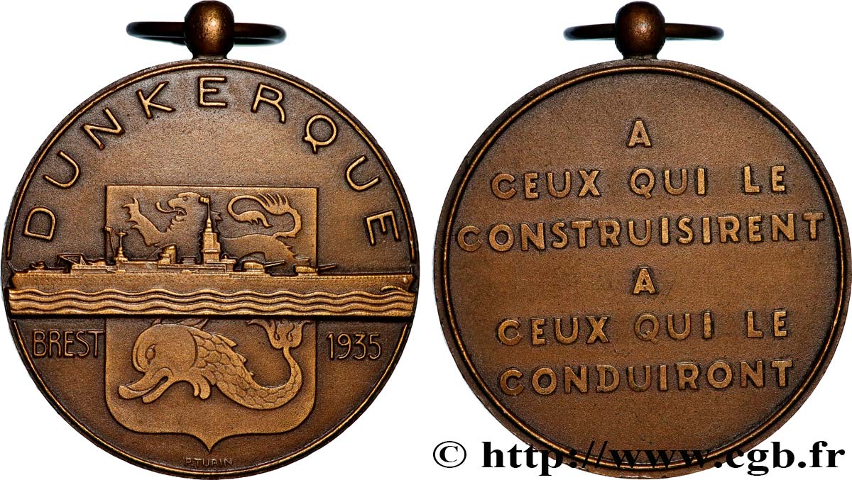 TROISIÈME RÉPUBLIQUE Médaille, Dunkerque TTB+