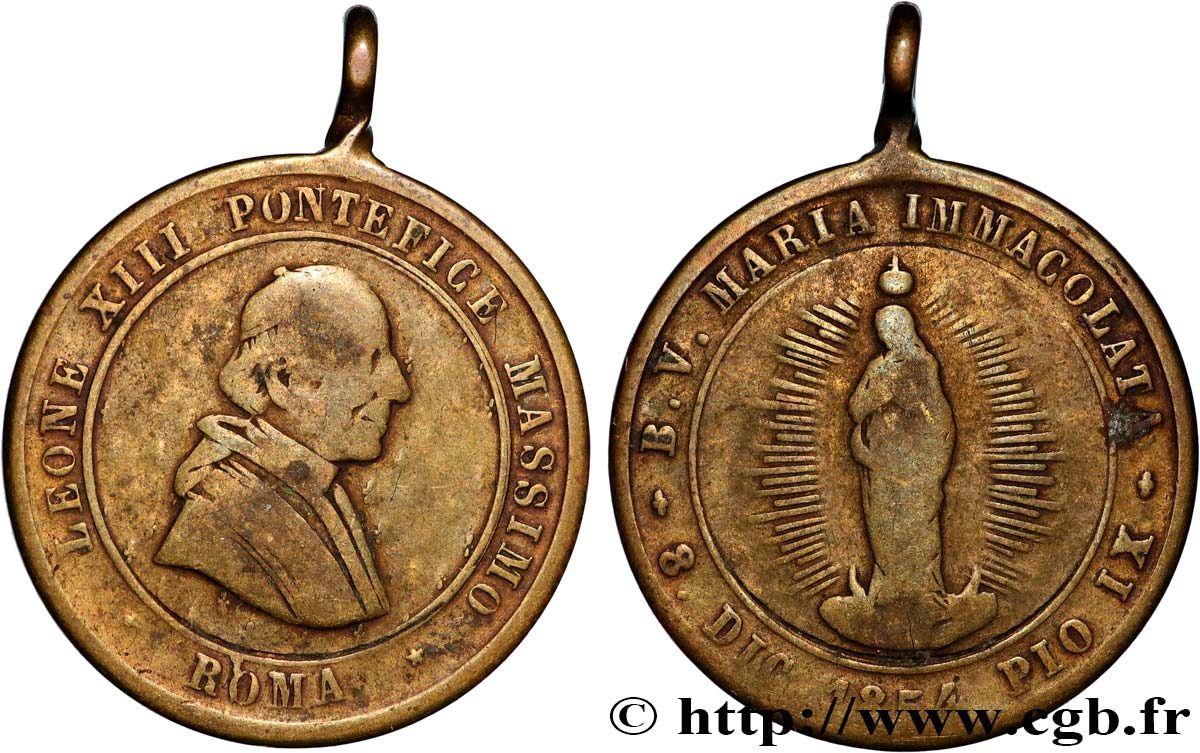 ITALIE - ÉTATS DE L ÉGLISE - LÉON XIII (Vincenzo Gioacchino Pecci) Médaille, Fête de l’Immaculée Conception S