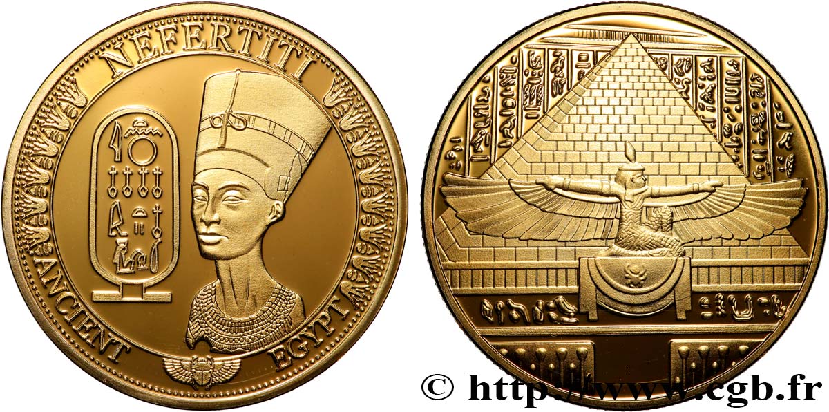 ÄGYPTEN Médaille, Néfertiti Polierte Platte