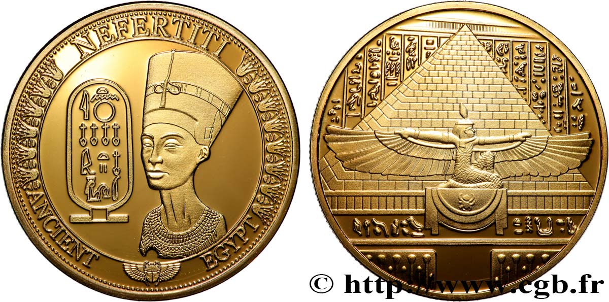 ÄGYPTEN Médaille, Néfertiti Polierte Platte