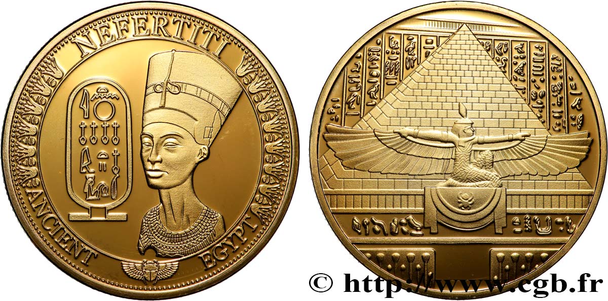 ÄGYPTEN Médaille, Néfertiti Polierte Platte