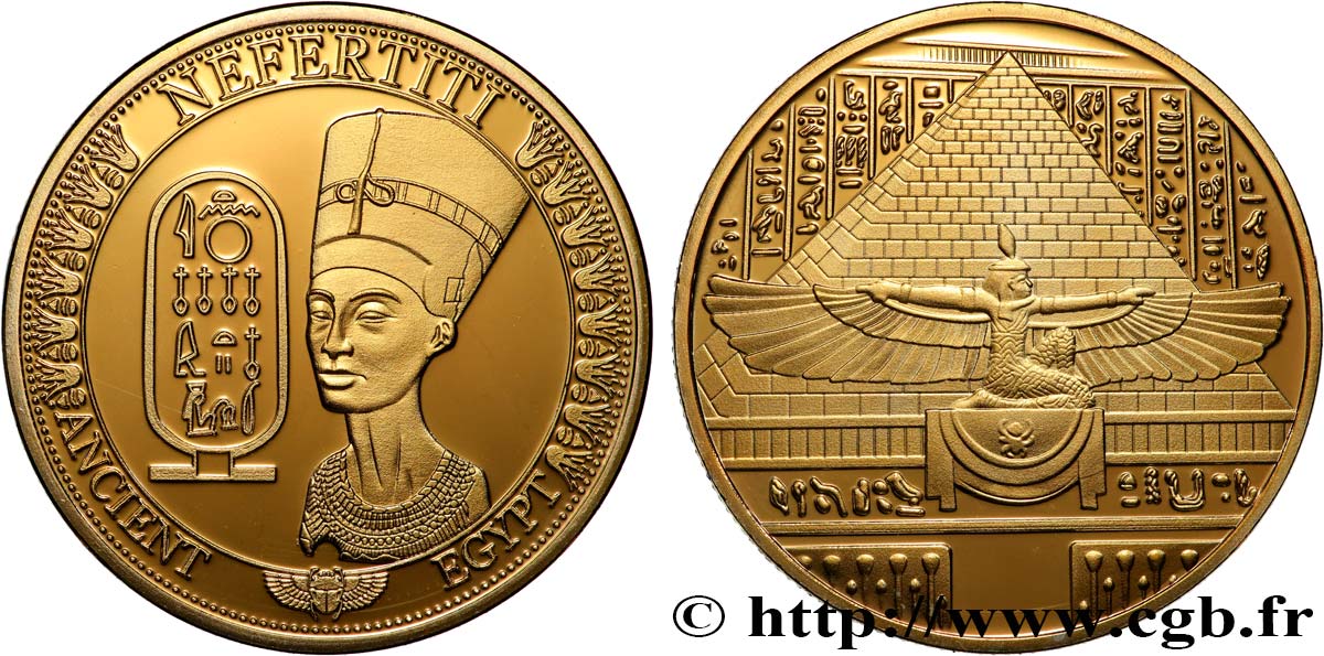 ÄGYPTEN Médaille, Néfertiti Polierte Platte