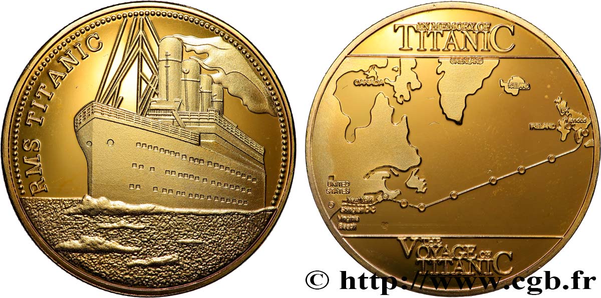 SEA AND NAVY : SHIPS AND BOATS Médaille, RMS Titanic BE