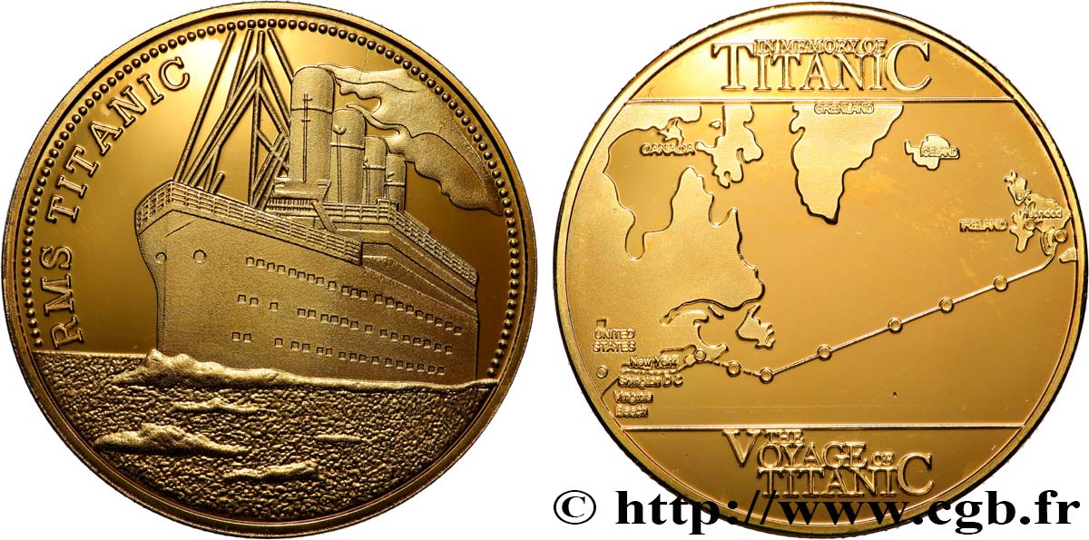 SEA AND NAVY : SHIPS AND BOATS Médaille, RMS Titanic Proof set